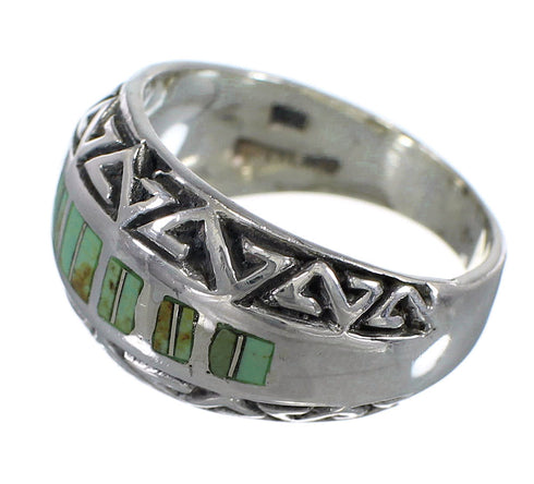 Sterling Silver Water Wave Turquoise Southwest Ring Size 5-1/2 AX83717